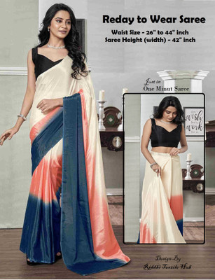 Rudra Fab Dyed Bollywood Chiffon Saree(Multicolor)