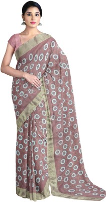 Gaurangi Creation Printed Daily Wear Cotton Blend Saree(Pink)