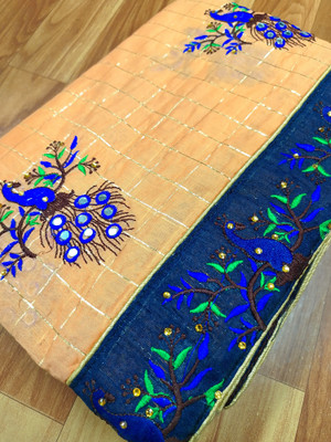 Bhojal Creation Embroidered Bollywood Chiffon Saree(Multicolor)