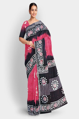 PRIDE SALES Printed Daily Wear Cotton Silk Saree(Red)