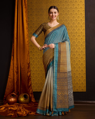 RekhaManiyar Digital Print Bollywood Art Silk Saree(Light Green)
