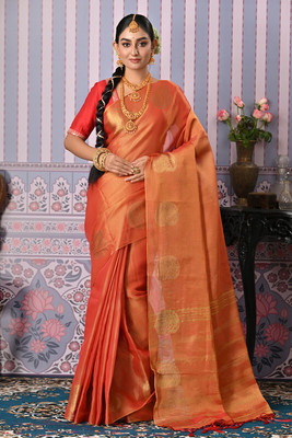 sagarika Woven Bollywood Tissue Saree(Orange)