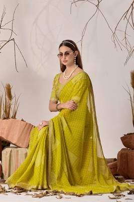 Disha Fashion Printed, Self Design Bollywood Georgette Saree(Light Green)