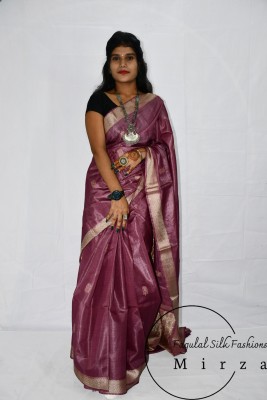 FAGULAL SILK FASHIONS Woven Hand Batik Tussar Silk Saree(Purple)