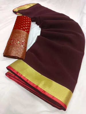 Sareez House Solid/Plain, Embellished Bollywood Georgette Saree(Multicolor)