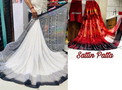 Sitanjali Polka Print Bollywood Georgette Saree(Pack of 2, Black)