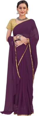 mamtasaree Solid/Plain Bollywood Jacquard, Cotton Silk Saree(Purple)