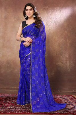 HouseOfCommon Printed Bollywood Chiffon Saree(Multicolor)