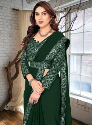 Kalavrit Creation Embroidered Bollywood Georgette Saree(Green)
