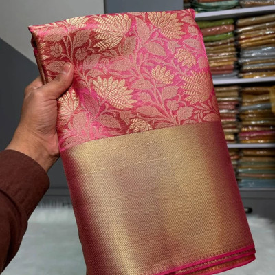 DUJJANA SILK EMPORIUM Printed Kanjivaram Tissue Saree(Pink)