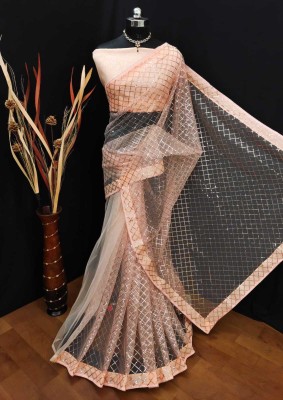 Divastri Embroidered Bollywood Net Saree(Multicolor)