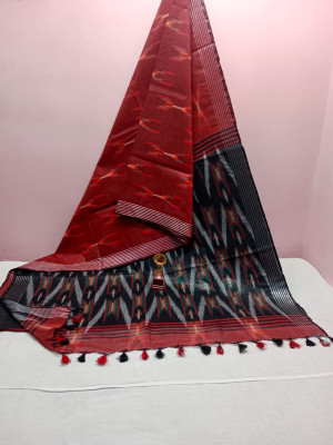 govind handloom Self Design Daily Wear Pure Cotton Saree(Maroon)