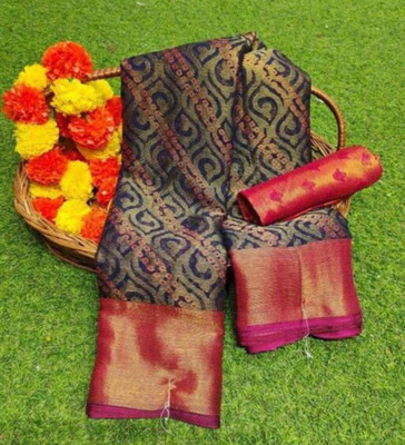 Shirodhari Printed Bollywood Silk Blend Saree(Multicolor)