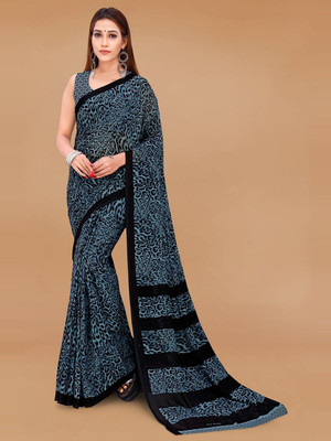 Moda Rapido Printed Daily Wear Georgette Saree(Grey)
