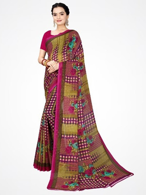 Suali Self Design Bollywood Georgette Saree(Purple)