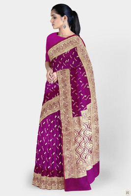 HouseOfCommon Printed Bollywood Georgette, Silk Blend Saree(Pink)