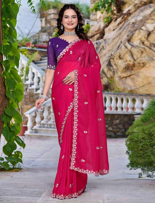 SHREENATHJI CREATION Embroidered Bollywood Chiffon Saree(Light Green)