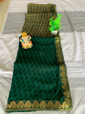 PHORIYA STYLE Printed Bollywood Georgette, Chiffon Saree(Green)