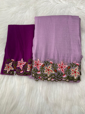bhavika silk mills Embroidered Bollywood Georgette Saree(Purple)