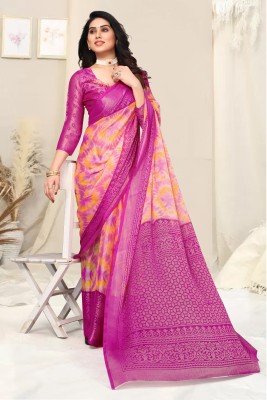 Divastri Self Design Bollywood Chiffon, Brasso Saree(Magenta)