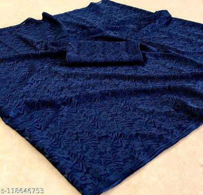 Suntex Self Design Bollywood Net Saree(Blue)