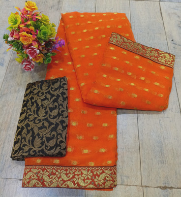 Aardiva Printed Bollywood Chiffon Saree(Orange)