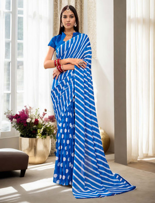 Divastri Printed Daily Wear Georgette Saree(Blue)