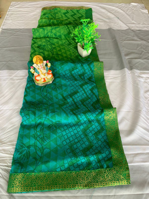 PHORIYA STYLE Printed Bollywood Georgette, Chiffon Saree(Green)