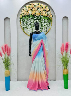 HARSHIT TEXTILES Self Design Bollywood Georgette Saree(Multicolor)