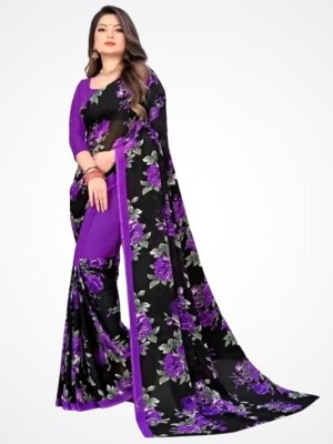 Saadhvi Printed Daily Wear Georgette Saree(Purple)