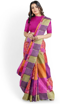 Suntex Printed Bandhani Georgette Saree(Pink)