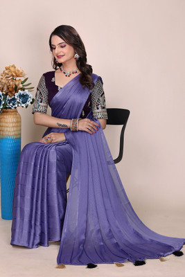 K 5 FASHION Embroidered Bollywood Georgette Saree(Purple)