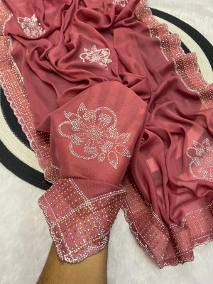 mamta fashion online Embellished Bollywood Georgette Saree(Pink)