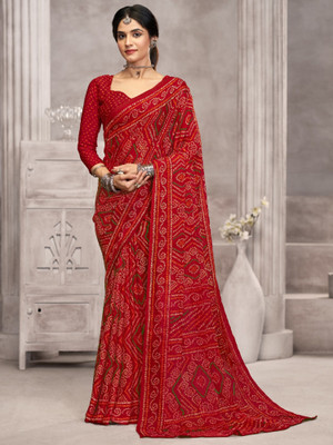 Divastri Floral Print, Geometric Print, Digital Print, Printed Bollywood Chiffon Saree(Maroon)