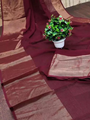 Vragi Self Design Bollywood Chiffon Saree(Maroon)