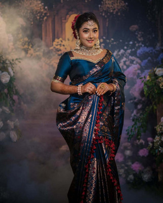 collctionmekhla Woven Mekhela Chador Pure Silk Saree(Multicolor)