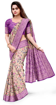 DHARMRAJ ENTERPRISE Printed Bollywood Crepe Saree(Purple)