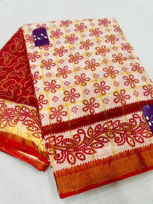 KRISHNA NX Printed Daily Wear Pure Cotton Saree(Blue)