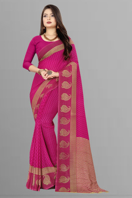 Anand Sarees Paisley Daily Wear Georgette Saree(Pink)