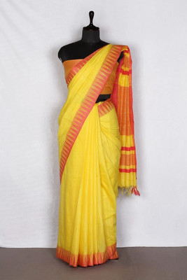 Zafreen Handloom Solid/Plain Bhagalpuri Art Silk Saree(Pink)