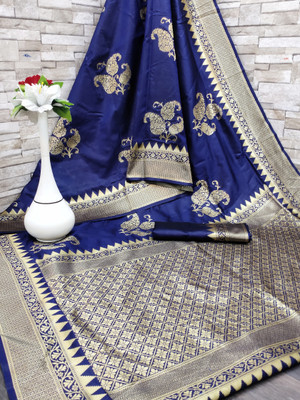 Heer Enterprise Self Design Banarasi Jacquard Saree(Multicolor)