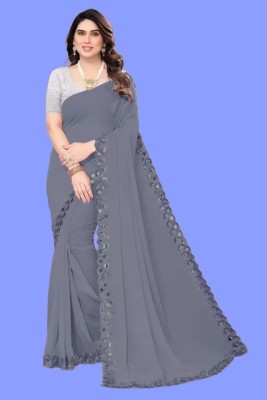 SHELDROM MART Embellished Bollywood Georgette Saree(Grey)