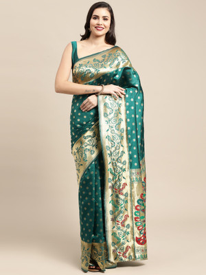 70% OFF on Sareemall Woven Baluchari Silk Blend Saree(Light Blue) 70% OFF on Sareemall Woven Baluchari Silk Blend Saree(Light Blue)