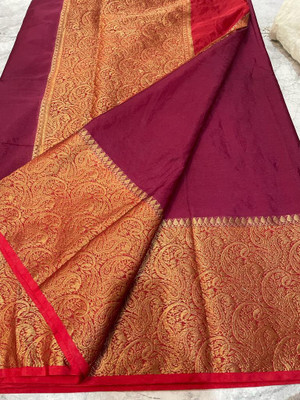 MT textiles Woven Handloom Pure Silk Saree(Multicolor)