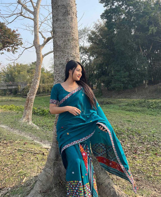 SVN ENTERPRISE Woven Mekhela Chador Pure Cotton Saree(Multicolor)