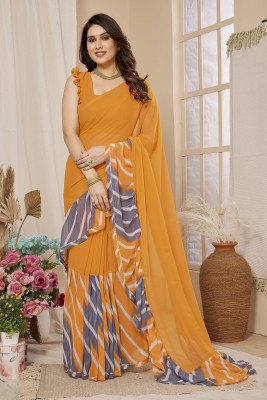 RUKHA FAB Self Design Daily Wear Georgette, Pure Silk Saree(Orange)