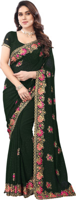 Radheradhey Embroidered Bollywood Georgette Saree(Light Green)
