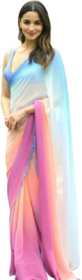 TRIGUNA Lycra Blend Embroidered Blouse Material