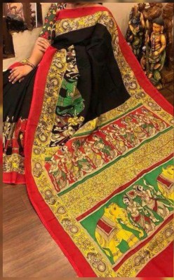 Arpita Fashion Printed, Self Design, Digital Print Bollywood Cotton Blend, Cotton Linen Saree(Multicolor)