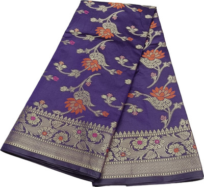 Haniya creation Woven Banarasi Polyester, Dupion Silk Saree(Purple)